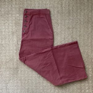 Abercrombie Terracotta Button-up Wide-Leg Pants
